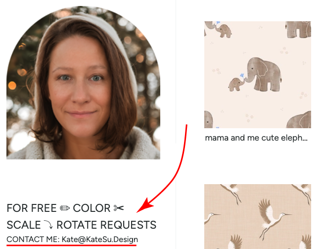 how to contact spoonflower artist