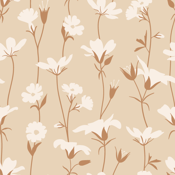 Seamless pattern with climbing blossoming vines floral design