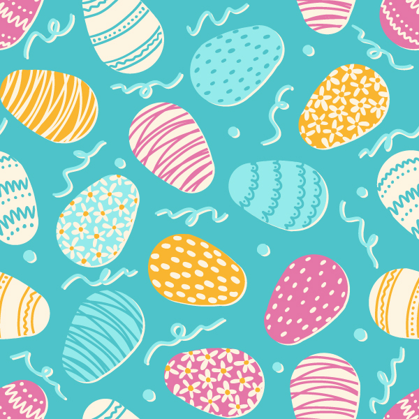 easter eggs toss seamless pattern