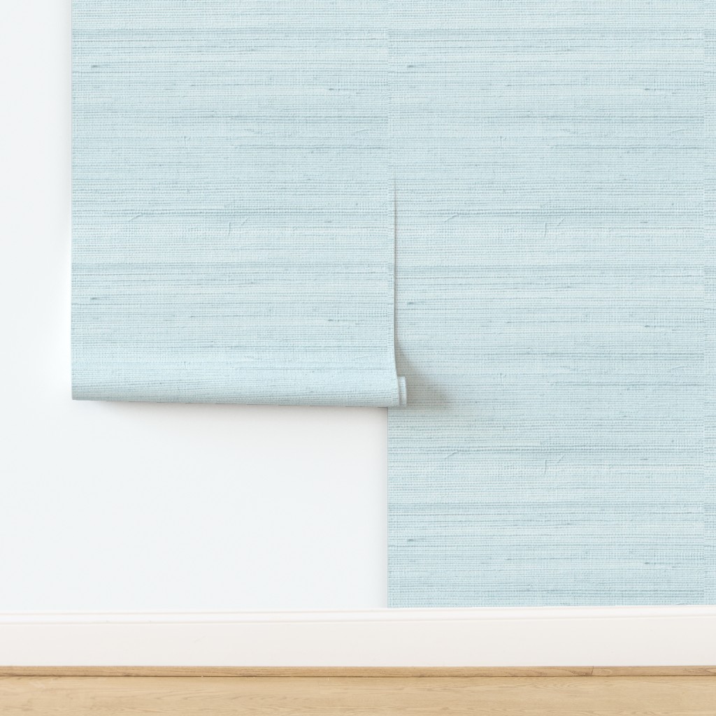 Soft Teal Faux Grasscloth Texture Wallpaper
