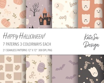 Seamless pattern instant download halloween patterns bundle