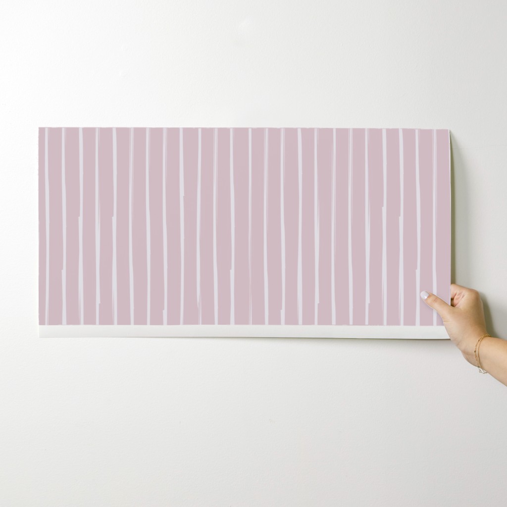 hand drawn cream white stripes on dusty pink